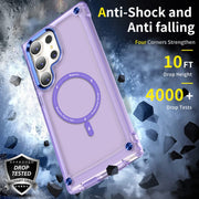For Samsung Galaxy S22 Ultra 5G Skin Feel TPU + PC MagSafe Magnetic Phone Case(Transparent Purple)