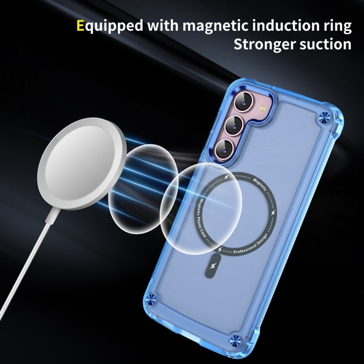 For Samsung Galaxy S22+ 5G Skin Feel TPU + PC MagSafe Magnetic Phone Case(Transparent Blue) - Galaxy S22+ 5G Cases by PMC TechLife | Online Shopping South Africa | PMC TechLife | Buy Now Pay Later Mobicred