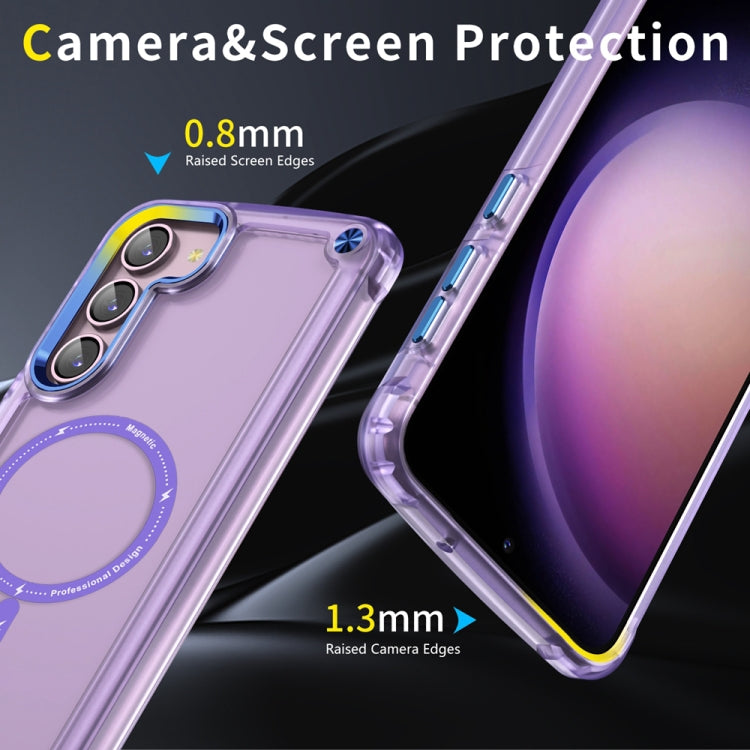 For Samsung Galaxy S22+ 5G Skin Feel TPU + PC MagSafe Magnetic Phone Case(Transparent Purple) - Galaxy S22+ 5G Cases by PMC TechLife | Online Shopping South Africa | PMC TechLife | Buy Now Pay Later Mobicred