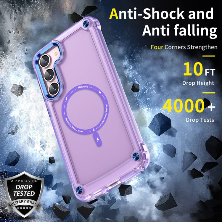 For Samsung Galaxy S22+ 5G Skin Feel TPU + PC MagSafe Magnetic Phone Case(Transparent Purple)