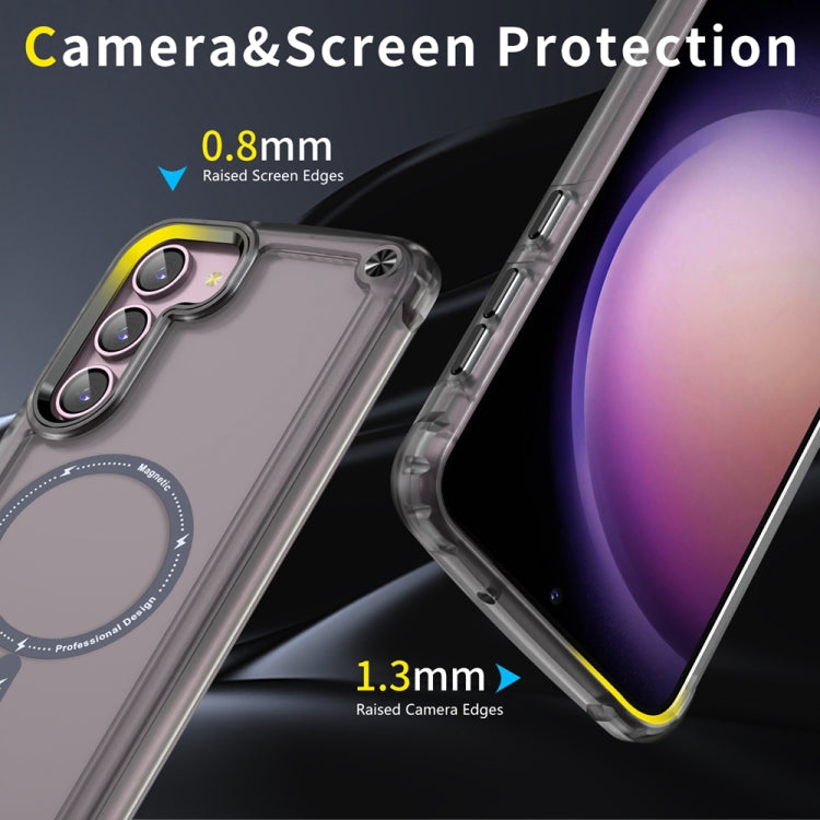 For Samsung Galaxy S22 5G Skin Feel TPU + PC MagSafe Magnetic Phone Case(Transparent Black) - Galaxy S22 5G Cases by PMC TechLife | Online Shopping South Africa | PMC TechLife