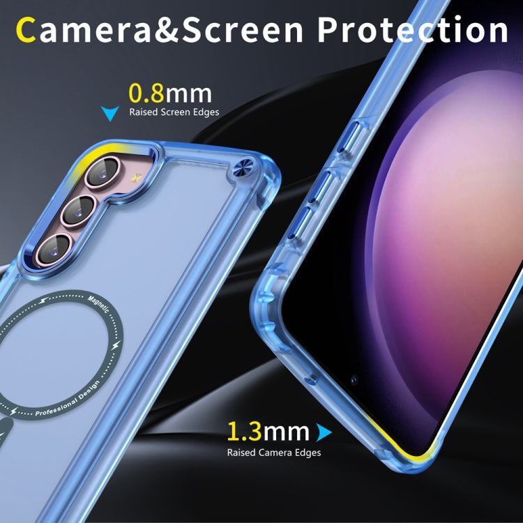 For Samsung Galaxy S22 5G Skin Feel TPU + PC MagSafe Magnetic Phone Case(Transparent Blue) - Galaxy S22 5G Cases by PMC TechLife | Online Shopping South Africa | PMC TechLife