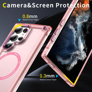 For Samsung Galaxy S24 Ultra 5G Skin Feel TPU + PC MagSafe Magnetic Phone Case(Transparent Pink)
