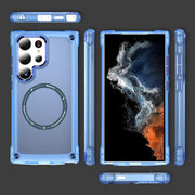 For Samsung Galaxy S24 Ultra 5G Skin Feel TPU + PC MagSafe Magnetic Phone Case(Transparent Blue)