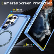 For Samsung Galaxy S24 Ultra 5G Skin Feel TPU + PC MagSafe Magnetic Phone Case(Transparent Blue)