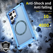 For Samsung Galaxy S24 Ultra 5G Skin Feel TPU + PC MagSafe Magnetic Phone Case(Transparent Blue)