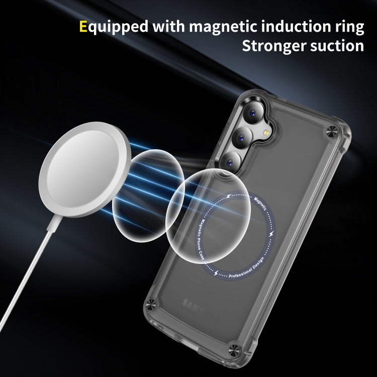For Samsung Galaxy S24+ 5G Skin Feel TPU + PC MagSafe Magnetic Phone Case(Transparent Black) - free shipping - PMC TechLife - Order now!