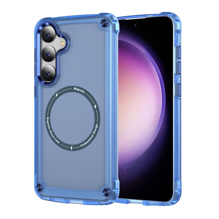 For Samsung Galaxy S24+ 5G Skin Feel TPU + PC MagSafe Magnetic Phone Case(Transparent Blue) - Galaxy S24+ 5G Cases by PMC TechLife | Online Shopping South Africa | PMC TechLife