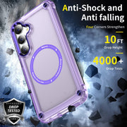 For Samsung Galaxy S24 5G Skin Feel TPU + PC MagSafe Magnetic Phone Case(Transparent Purple)