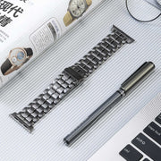 For Apple Watch Series 9 41mm Five Beads Titanium Steel Watch Band(Grey)