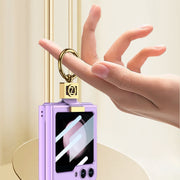 For Samsung Galaxy Z Flip5 GKK Ultra-thin Z Ring Holder Leather Phone Case(Pink)