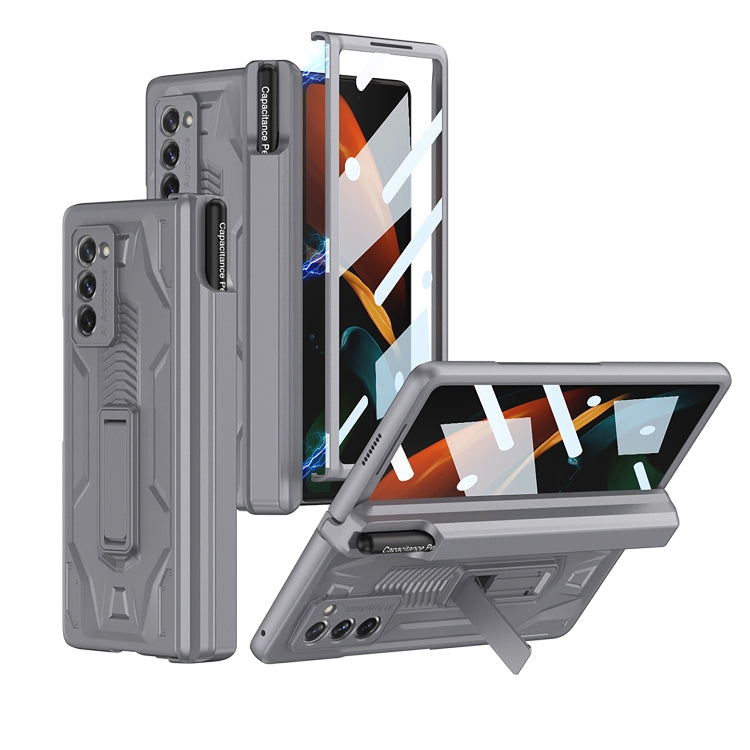 For Samsung Galaxy Z Fold2 GKK Integrated Folding Battle Shell PC Phone Case with Pen Box(Grey) - free shipping - PMC TechLife - Order now!