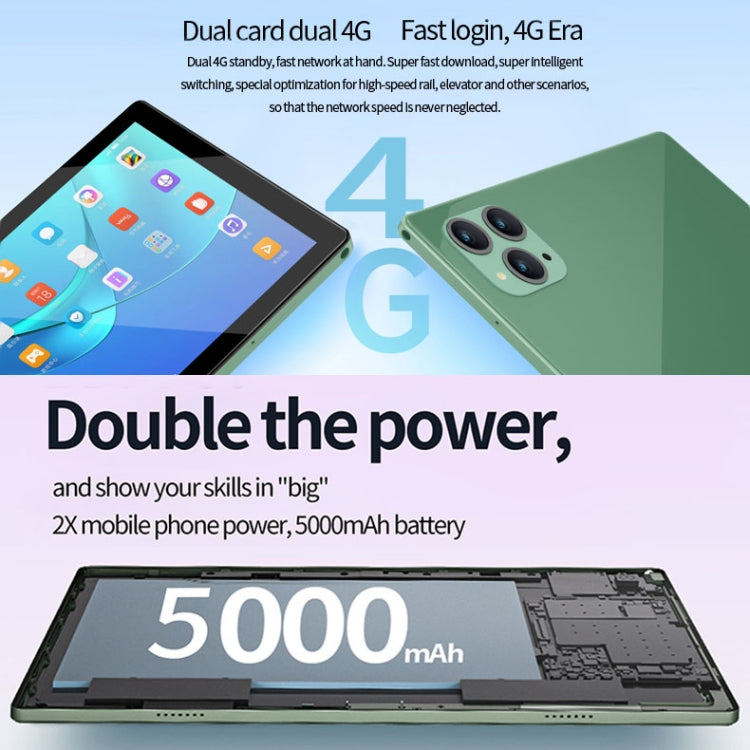 BDF P50 4G LTE Tablet PC 10.1 inch, 8GB+128GB, Android 11 MTK6755 Octa Core, Support Dual SIM, EU Plug(Green) - free shipping - PMC TechLife - Order now!