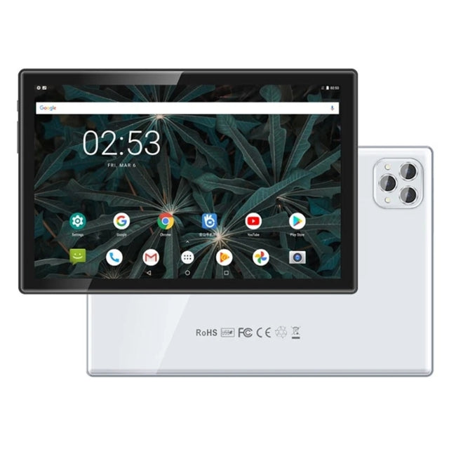 BDF P50 4G LTE Tablet PC 10.1 inch, 8GB+256GB, Android 12 MTK6762 Octa Core, Support Dual SIM, EU Plug(Silver)