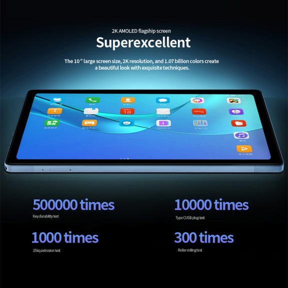 BDF P60 4G LTE Tablet PC 10.1 inch, 8GB+128GB, Android 11 MTK6755 Octa Core, Support Dual SIM, EU Plug(Blue)