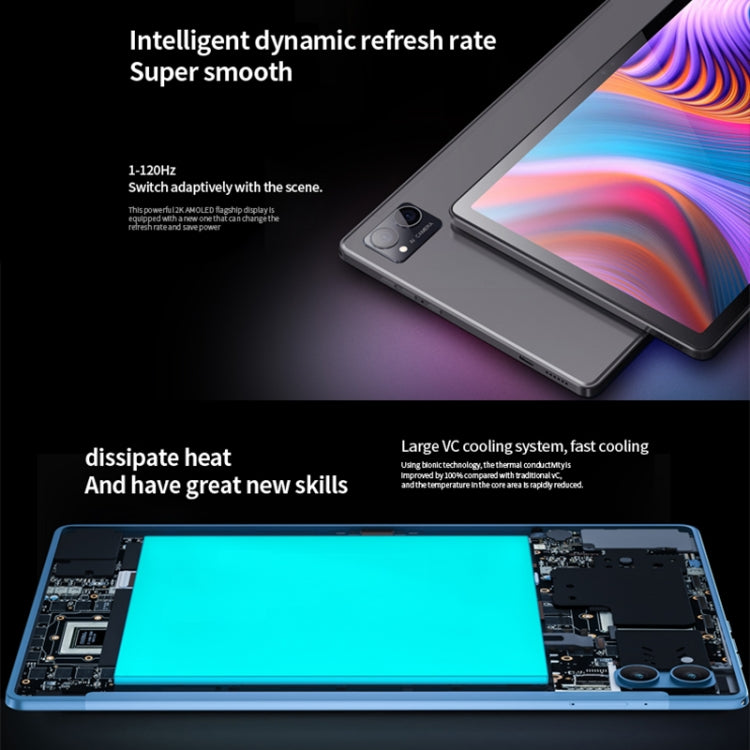 BDF P60 4G LTE Tablet PC 10.1 inch, 8GB+256GB, Android 12 MTK6762 Octa Core, Support Dual SIM, EU Plug(Blue)