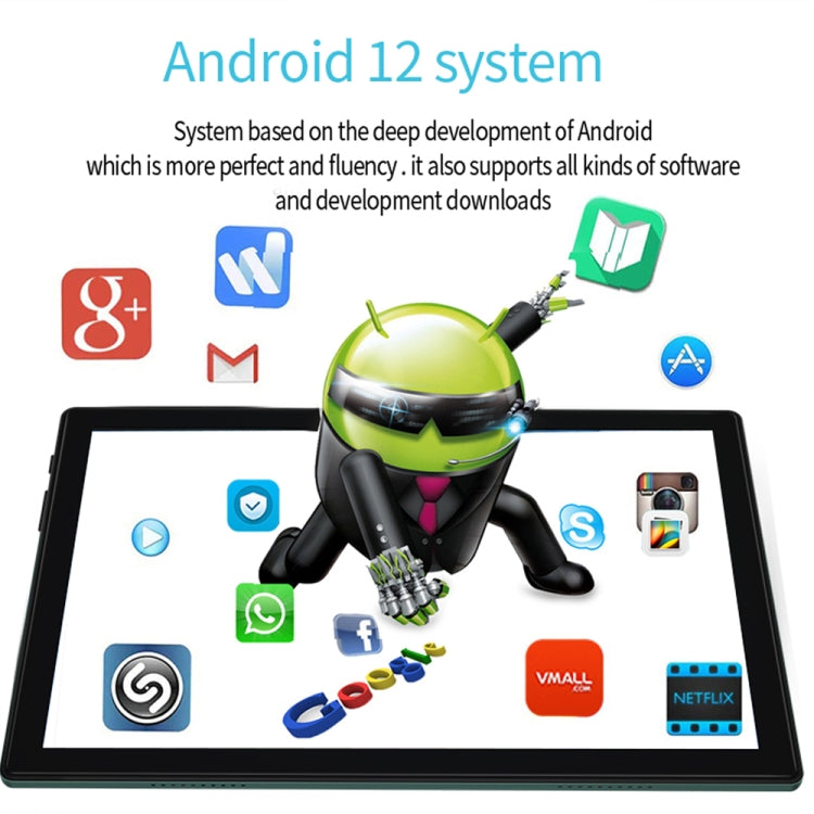 BDF P70 4G LTE Tablet PC 10.1 inch, 8GB+256GB, Android 12 MTK6762 Octa Core, Support Dual SIM, EU Plug(Gold)