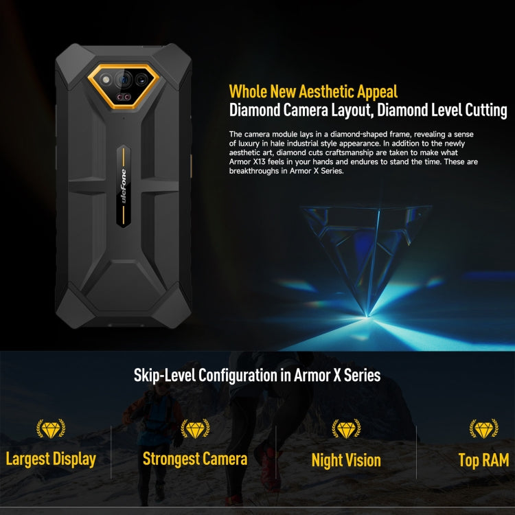 Ulefone Armor X13, 6GB+64GB, IP68/IP69K Rugged Phone, 6.52 inch Android 13 MediaTek Helio G36 Octa Core, Network: 4G, NFC, OTG(Some Orange) - free shipping - PMC Jewellery - Order now!