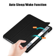 For Samsung Galaxy Tab A9 Plus 3-folding Leather Smart Tablet Case(Black)