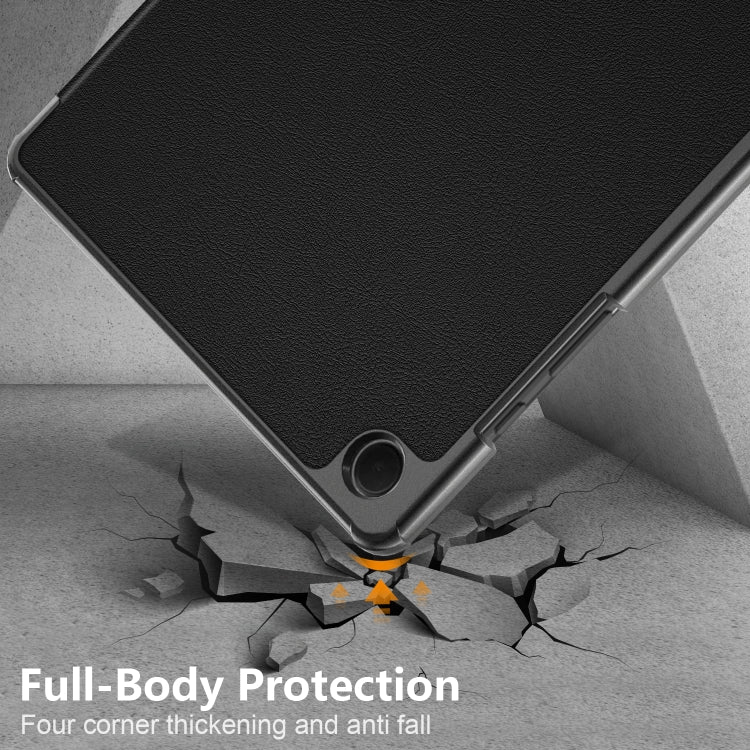 For Samsung Galaxy Tab A9 Plus 3-folding Leather Smart Tablet Case(Black)