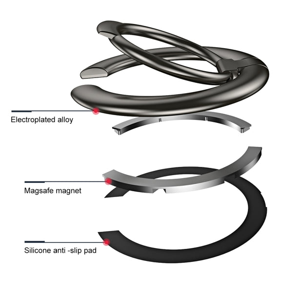 Electroplated Metal Magnetic Ring Holder(Silver)