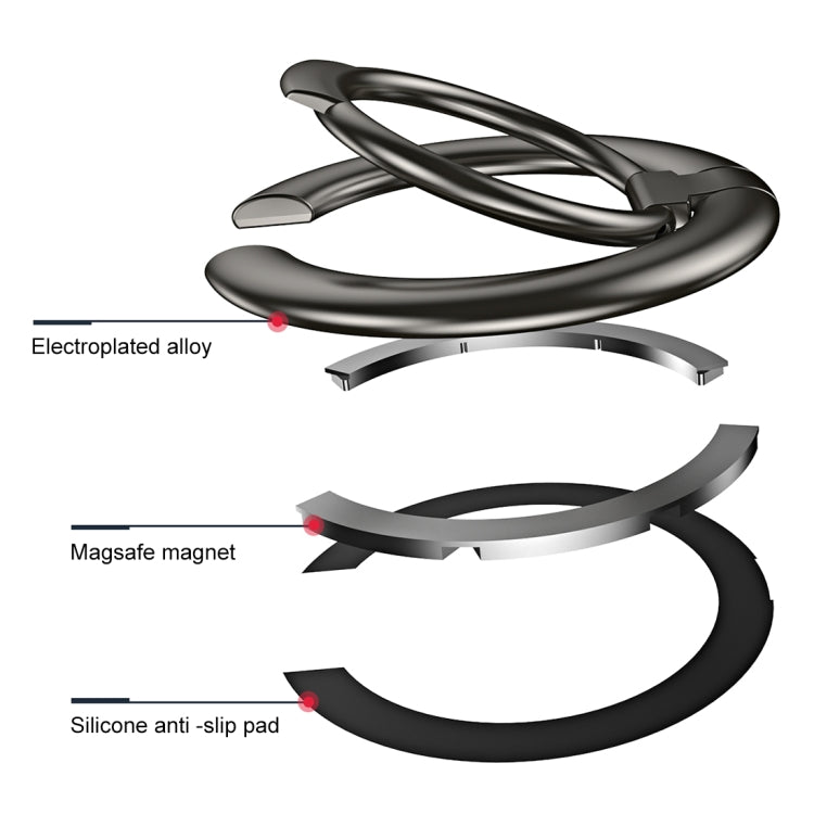 Electroplated Metal Magnetic Ring Holder(Silver)