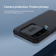 For Samsung Galaxy S23 FE NILLKIN Black Mirror Pro Series Camshield PC Phone Case(Black)
