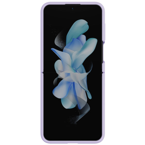 For Samsung Galaxy Z Flip5 NILLKIN Skin Feel Liquid Silicone Phone Case With Finger Strap(Purple)