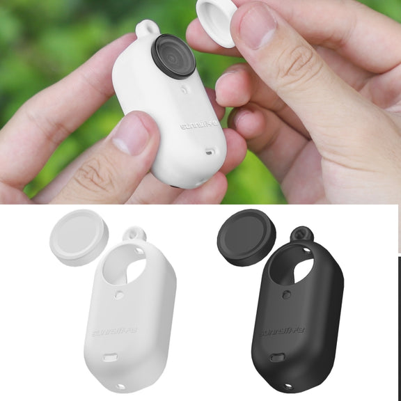 For Insta360 Go 3 Sunnylife IST-BHT594 Camera Body Silicone Case with Lens Cap & Neck Strap(White)