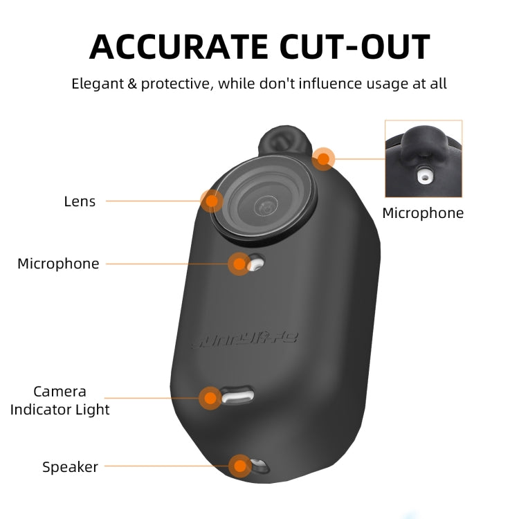 For Insta360 Go 3 Sunnylife IST-BHT594 Camera Body Silicone Case with Lens Cap & Neck Strap(White)