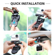 Sunnylife ZJ585 Sun Visor Camera Mount Quick Release Holder 360 Degree Rotating Vlog Bracket(Black)