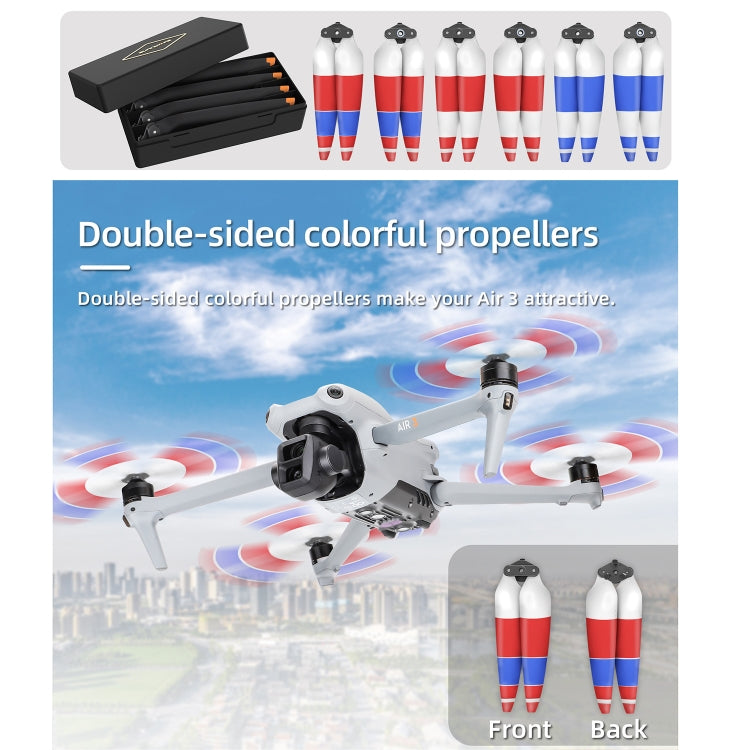 For DJI Air 3 Sunnylife 8747F Low Noise Quick-release Propellers, Style:1 Pair Silver Tip - DIY Propeller by Sunnylife | Online Shopping South Africa | PMC TechLife | Buy Now Pay Later Mobicred