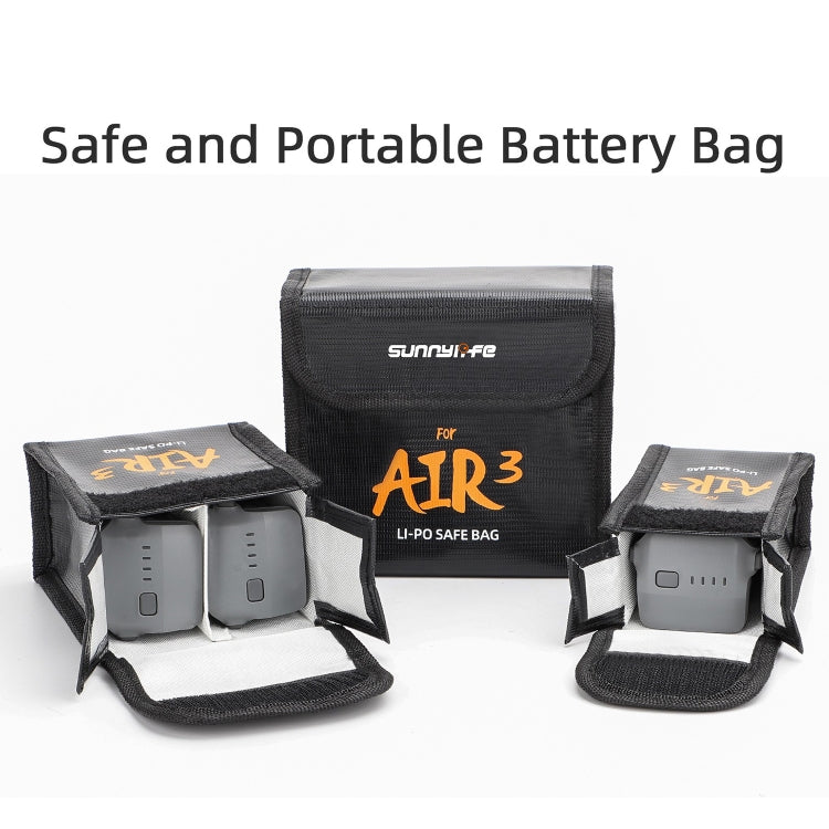For DJI Air 3 Sunnylife Battery Explosion-proof Safe Bag Protective Li-Po Safe Bag For 3pcs Batteries - Carry Cases & Bags by Sunnylife | Online Shopping South Africa | PMC TechLife | Buy Now Pay Later Mobicred