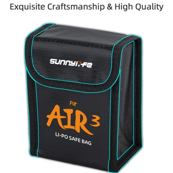 For DJI Air 3 Sunnylife Battery Explosion-proof Safe Bag Protective Li-Po Safe Bag For 2pcs Batteries