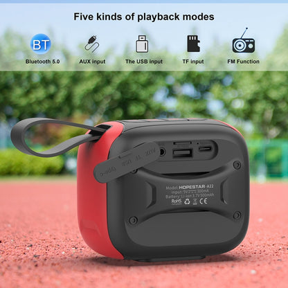 HOPESTAR A22 IPX6 Waterproof Portable Bluetooth Speaker Outdoor Subwoofer(Blue Red) - free shipping - PMC Jewellery - Order now!