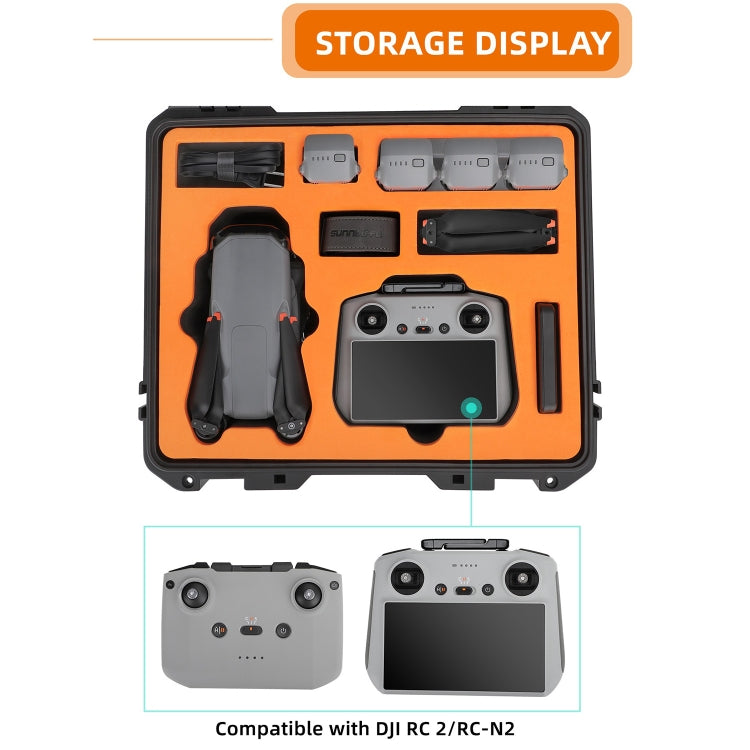 For DJI Air 3 Sunnylife Safety Carrying Case Large Capacity Waterproof Shock-proof Hard Travel Case Multi-battery Flying Version - free shipping - PMC TechLife - Order now!