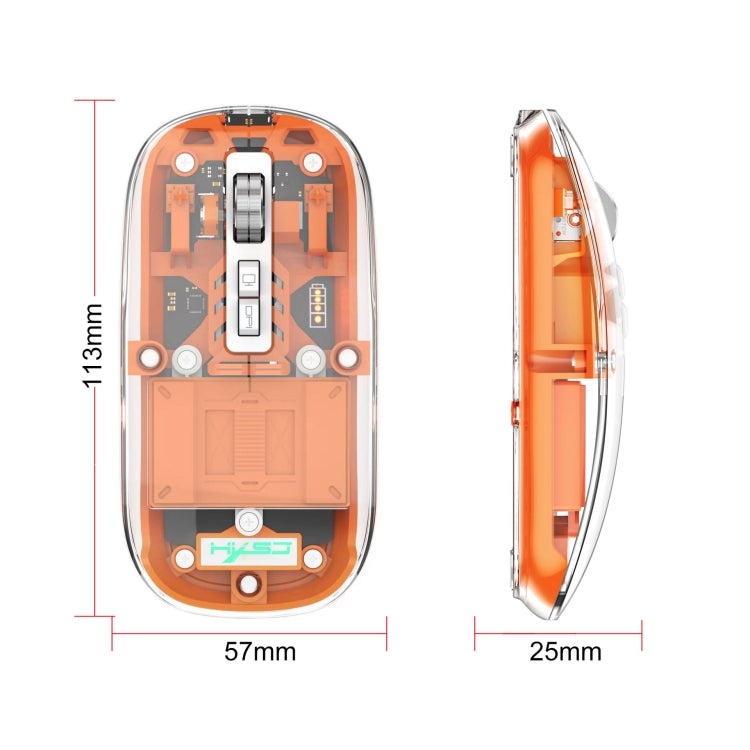 HXSJ T900 Transparent Magnet Three-mode Wireless Gaming Mouse(Black)