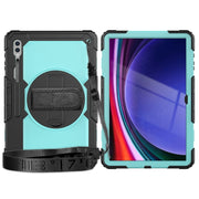 For Samsung Galaxy Tab S9 Ultra / S10 Ultra Silicone Hybrid PC Tablet Protective Case(Black+Light Blue)