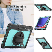 For Samsung Galaxy Tab S9 Ultra / S10 Ultra Silicone Hybrid PC Tablet Protective Case(Black+Light Blue)