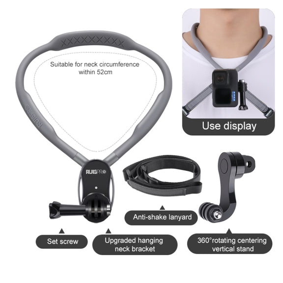 RUIGPRO Lazy Neck Bracket POV View Mount With J-Hook Buckle