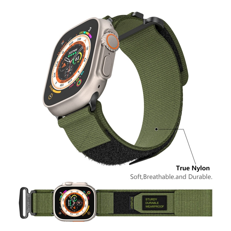 For Apple Watch Series 9 45mm AW Nylon Two-Section Watch Band(Army Green) - free shipping - PMC TechLife - Order now!