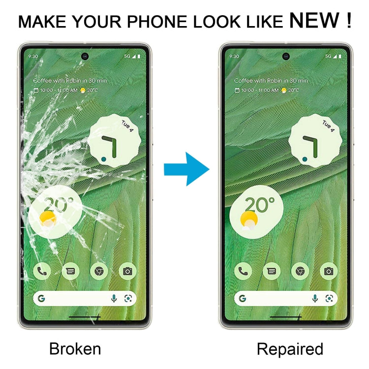 For Google Pixel 7 Front Screen Outer Glass Lens with OCA Optically Clear Adhesive