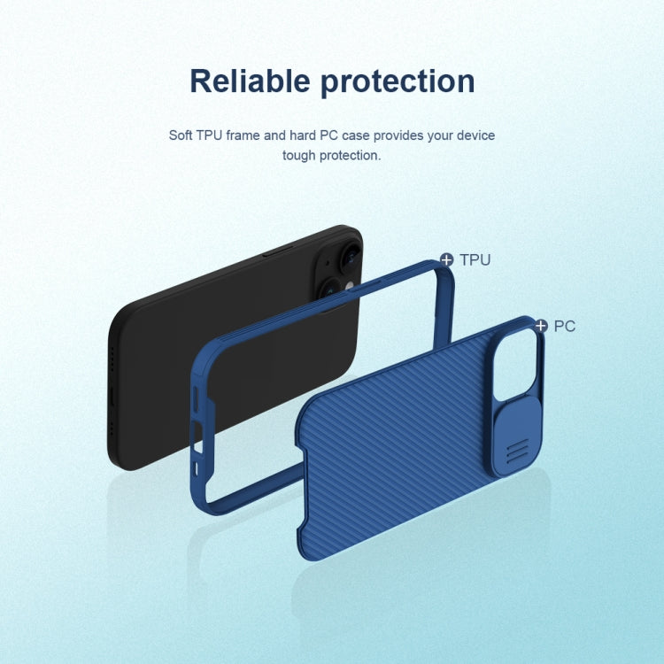 For iPhone 15 Plus NILLKIN CamShield Pro PC Phone Case(Blue)
