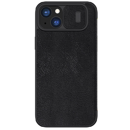 For iPhone 15 Plus NILLKIN QIN Series Pro Sliding Camera Cover Design Leather Phone Case(Black) - free shipping - PMC Jewellery - Order now!