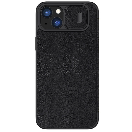 For iPhone 15 Plus NILLKIN QIN Series Pro Sliding Camera Cover Design Leather Phone Case(Black) - free shipping - PMC Jewellery - Order now!