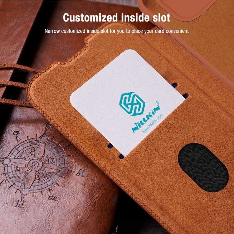 For iPhone 15 Plus NILLKIN QIN Series Pro Sliding Camera Cover Design Leather Phone Case(Black) - free shipping - PMC Jewellery - Order now!