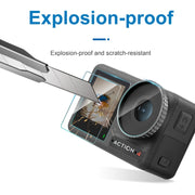 For DJI Osmo Action 4 STARTRC 3 in 1 Lens Protector Front and Rear Screen Tempered Glass Films(2 Sets)