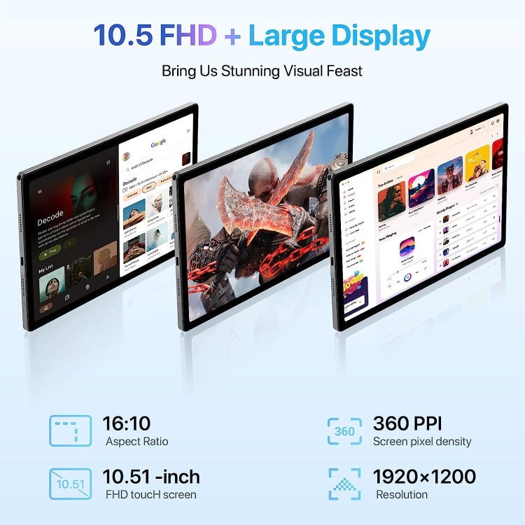 G20 4G LTE Tablet PC 10.51 inch, 8GB+128GB, Android 12 Unisoc Tiger T616 Octa Core, Support Dual SIM(Space Grey) - 10.1 inch by PMC TechLife | Online Shopping South Africa | PMC TechLife