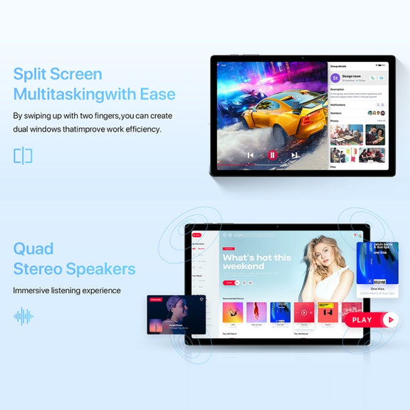 G20 4G LTE Tablet PC 10.51 inch, 8GB+128GB, Android 12 Unisoc Tiger T616 Octa Core, Support Dual SIM(Space Grey)
