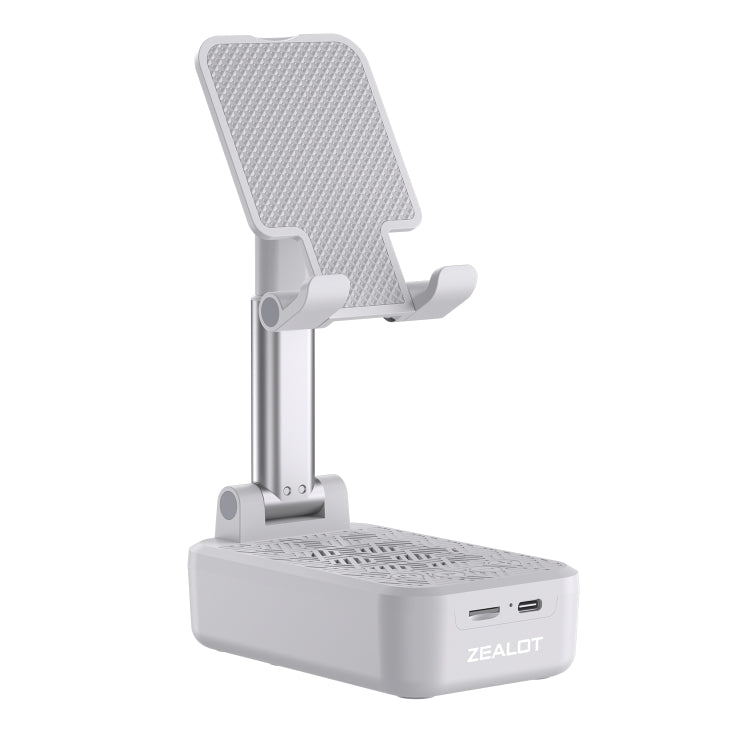 Zealot Z7 2 in 1 Foldable Phone Holder with Wireless Bluetooth Speaker(White) - Desktop Holder by ZEALOT | Online Shopping South Africa | PMC TechLife | Buy Now Pay Later Mobicred